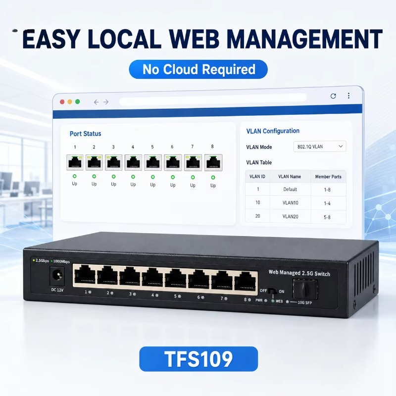 Sfp+ 10G Managed Switch 8 Port - 8 Ports 2.5Gb Managed Switch with