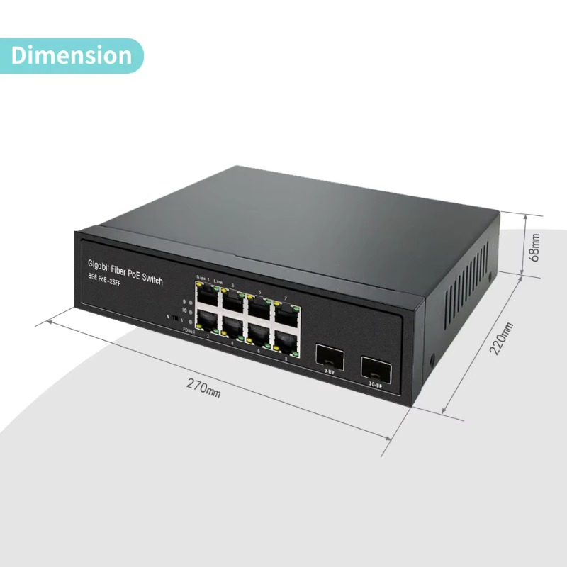 OEM ODM 8-Ports Full Gigabit N - Managed Gigabit Poe Switch 8 Port 802.3At review and price