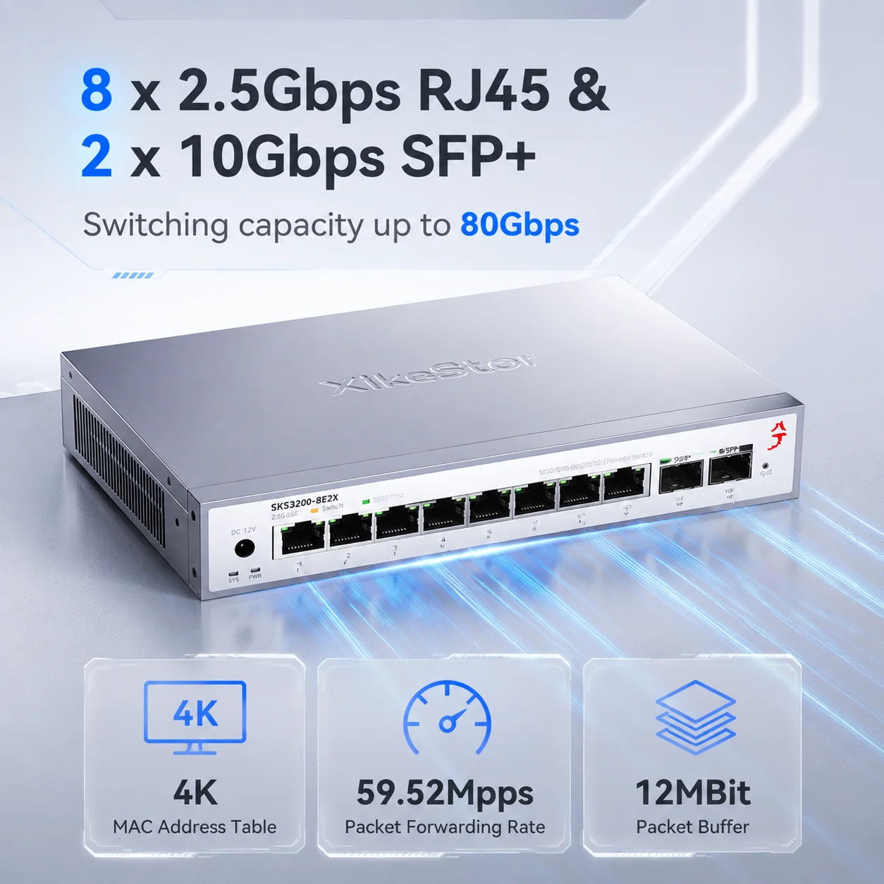 XikeStor SKS3200-8E2X 8-Port 2 - Sfp+ 10G Managed Switch 8 Port review and price
