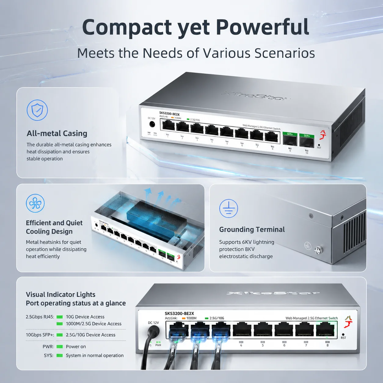 XikeStor SKS3200-8E2X 8-Port 2 - Sfp+ 10G Managed Switch 8 Port review and price